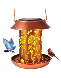 Comedero de Aves Solares WACLSTDAY Colibrí Metal 14 cm 2