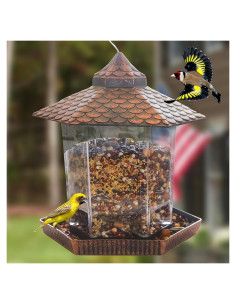 Comedero para Aves NEROSUN Colgante Cobre Rojo 1.18 kg