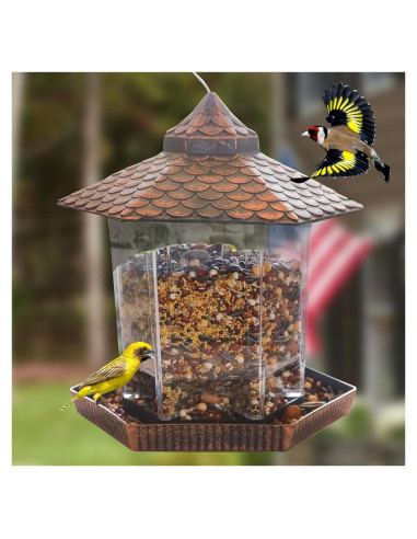 Comedero para Aves NEROSUN Colgante Cobre Rojo 1.18 kg