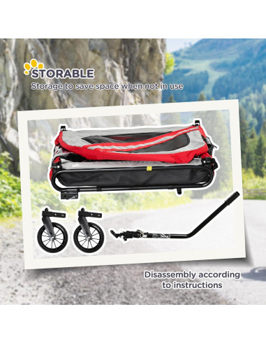 Remolque para Bicicleta Aosom D00-144V01RD para Perros 19.96 kg