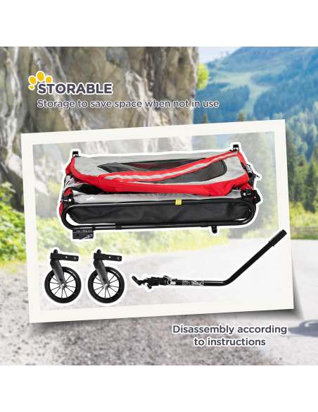 Remolque para Bicicleta Aosom D00-144V01RD para Perros 19.96 kg