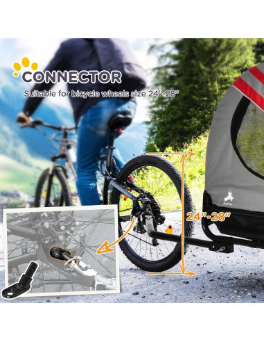 Remolque para Bicicleta Aosom D00-144V01RD para Perros 19.96 kg