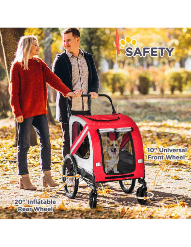 Remolque para Bicicleta Aosom D00-144V01RD para Perros 19.96 kg