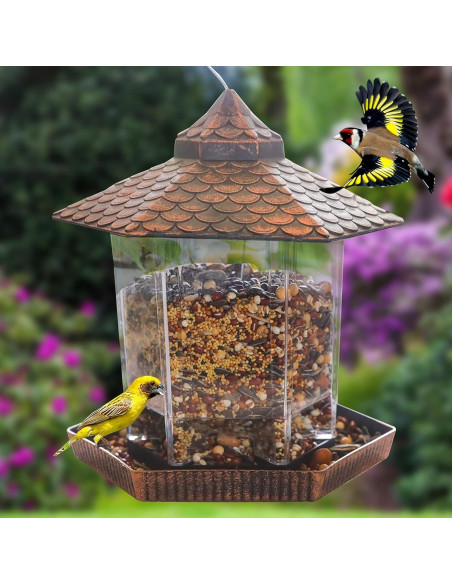 Comedero para Aves NEROSUN Colgante Cobre Rojo 1.18 kg