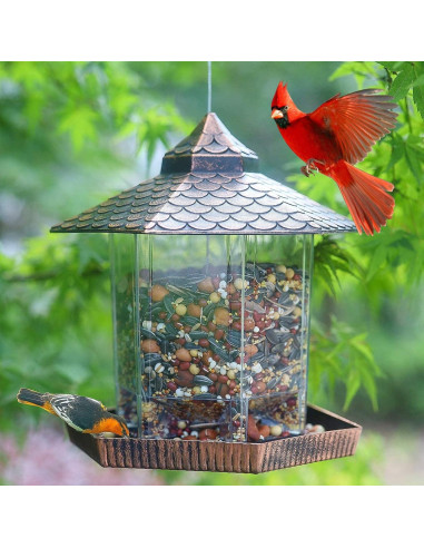 Comedero para Aves NEROSUN Colgante Cobre Rojo 1.18 kg