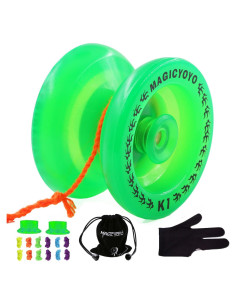 Yoyo MAGICYOYO K1 Verde para Niños y Principiantes, Brilla en la Oscuridad