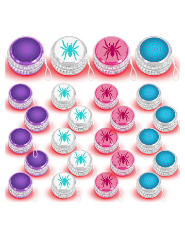 Liliful 24 Bolas Yo-Yo LED Araña para Fiesta de Cumpleaños