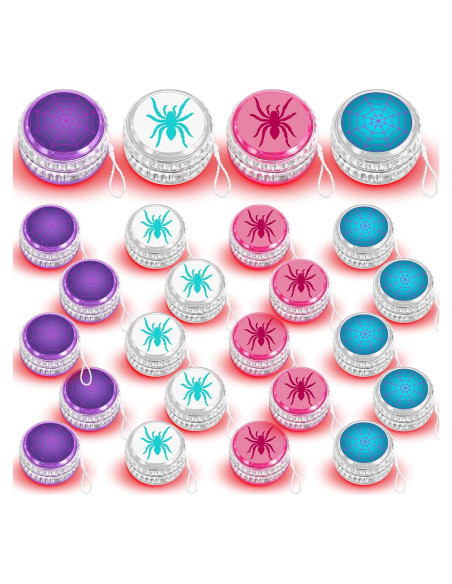 Liliful 24 Bolas Yo-Yo LED Araña para Fiesta de Cumpleaños Liliful 24 Bolas Yo-Yo LED Araña para Fiesta de Cumpleaños