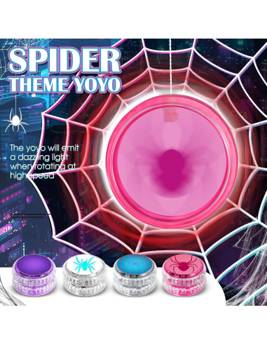 Liliful 24 Bolas Yo-Yo LED Araña para Fiesta de Cumpleaños