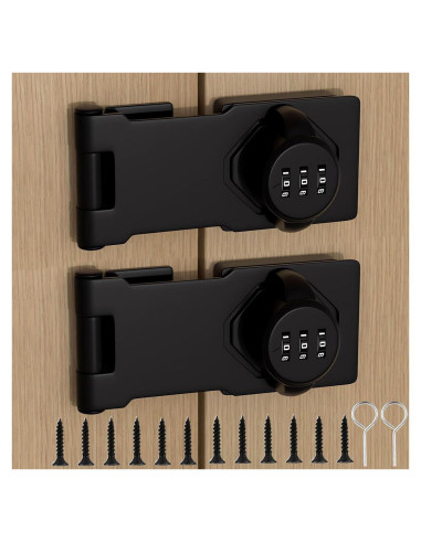 Cerradura de Combinación Enwomaty para Armario 2 Pcs Negra