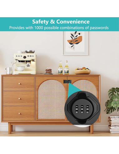 Cerradura de Combinación Enwomaty para Armario 2 Pcs Negra