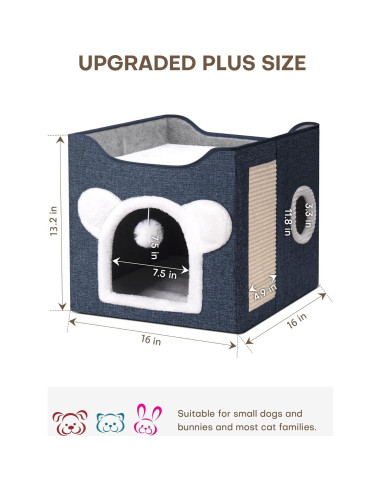 Casa para Gatos MOYLLOG Azul Profundo 39x39x39 cm Plegable