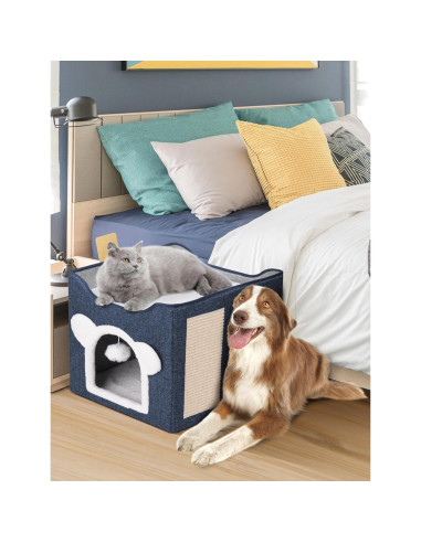 Casa para Gatos MOYLLOG Azul Profundo 39x39x39 cm Plegable