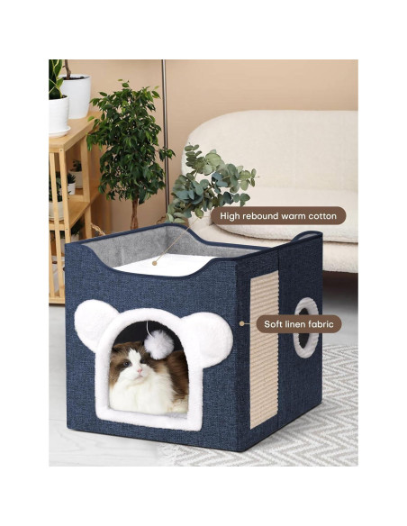 Casa para Gatos MOYLLOG Azul Profundo 39x39x39 cm Plegable