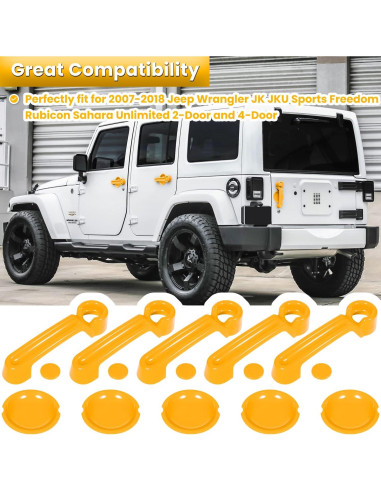 E-cowlboy Accesorios para Jeep Wrangler JK 2007-2018 Amarillo 15PCS