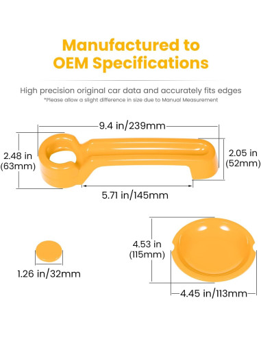 E-cowlboy Accesorios para Jeep Wrangler JK 2007-2018 Amarillo 15PCS