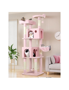 Árbol para Gatos Globlazer Rosa 178 cm Multi-Nivel con Cuevas
