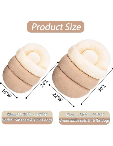 Cama para Gatos Romaneco Mediana 61x41 cm Autocalentable Marrón Claro