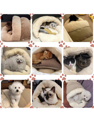 Cama para Gatos Romaneco Mediana 61x41 cm Autocalentable Marrón Claro