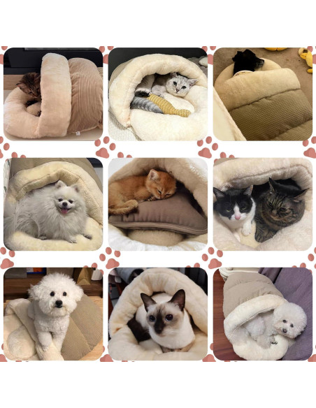 Cama para Gatos Romaneco Mediana 61x41 cm Autocalentable Marrón Claro