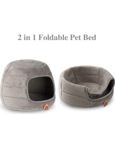 Cama para Gatos Hollypet 2 en 1 Plegable Gris Claro 40.6x40.6 cm 2