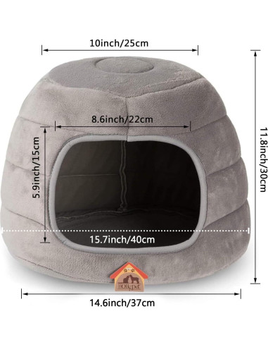 Cama para Gatos Hollypet 2 en 1 Plegable Gris Claro 40.6x40.6 cm