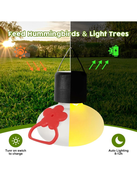 Juego de 6 Alimentadores de Colibrí Solar HEADAK LIFE - Vidrio