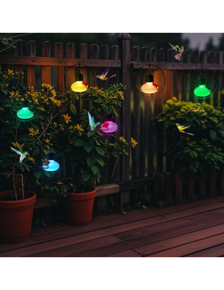 Juego de 6 Alimentadores de Colibrí Solar HEADAK LIFE - Vidrio