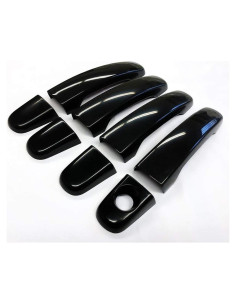 Cubiertas de Manijas de Puerta S SIZVER 8 Piezas Negro Brillante