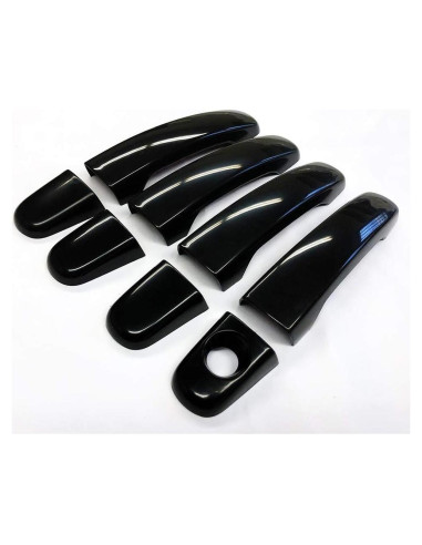 Cubiertas de Manijas de Puerta S SIZVER 8 Piezas Negro Brillante
