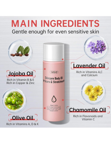 Aceite Corporal VGO 50 ml con Vitamina E para Piel Suave