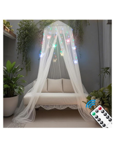 Dosel de Cama Redondo emopaw con Luces LED Mariposa 2.5m
