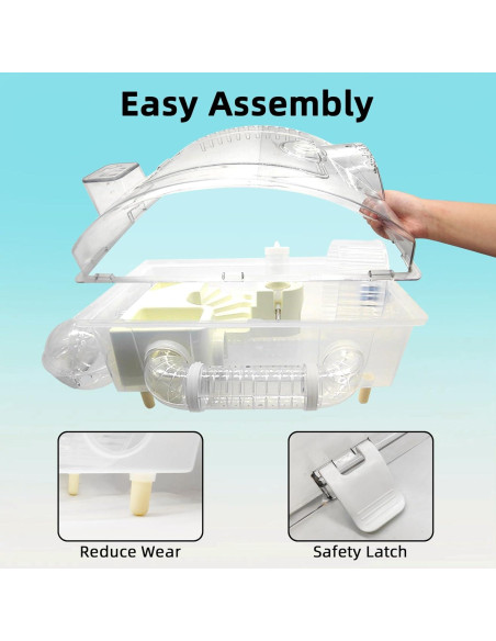 Jaula para Hámster Enano Tfwadmx Acrílico 44.9x27.9x29.9 cm