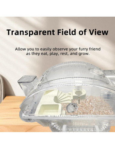 Jaula para Hámster Enano Tfwadmx Acrílico 44.9x27.9x29.9 cm