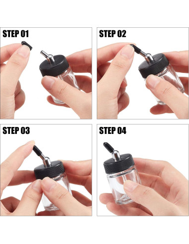 30 Tapas de Silicona para Botellas de Aerógrafo Blulu