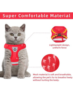 Arnés Ajustable para Gato y Perro Pequeño NCMAMA Rojo XS 2