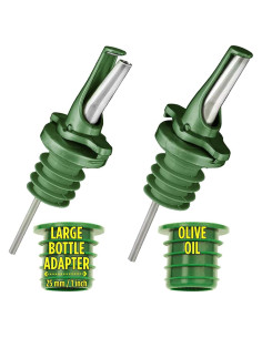 Verterdor de Aceite de Oliva Poura 2 Pcs Verde con Adaptadores