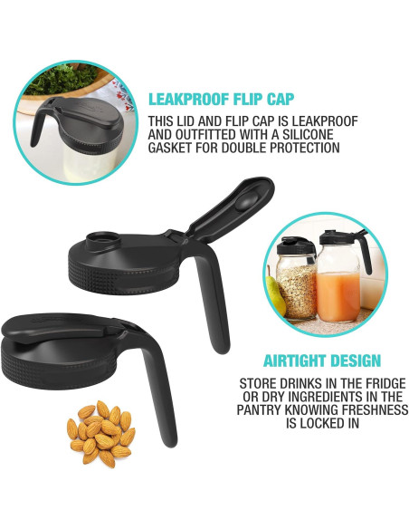 Tapa Vertedora Masontops para Tarro de Conservas Boca Ancha