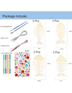 Kit de Manualidades Hyeelun Campanas de Viento Madera 12 Piezas 2