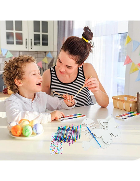 Kit de Manualidades Hyeelun Campanas de Viento Madera 12 Piezas