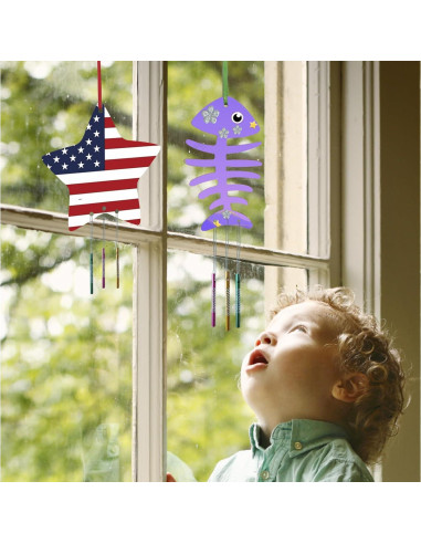 Kit de Manualidades Hyeelun Campanas de Viento Madera 12 Piezas