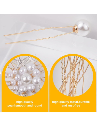 Juego de 23 Pinzas para el Cabello Xiuouix - Perlas y Estrella de Mar