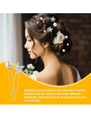 Juego de 23 Pinzas para el Cabello Xiuouix - Perlas y Estrella de Mar