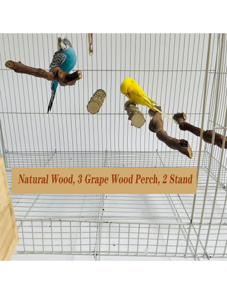 5PCS Soporte para Aves HOSUKKO Madera Natural 23cm