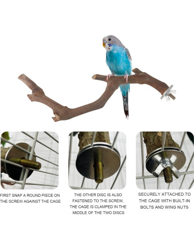 5PCS Soporte para Aves HOSUKKO Madera Natural 23cm