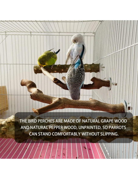 5PCS Soporte para Aves HOSUKKO Madera Natural 23cm