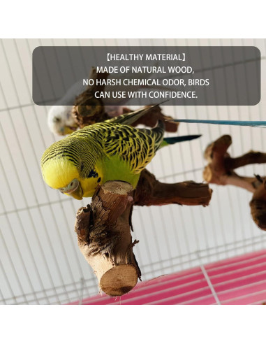 5PCS Soporte para Aves HOSUKKO Madera Natural 23cm