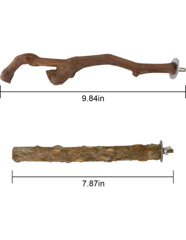 5PCS Soporte para Aves HOSUKKO Madera Natural 23cm