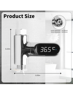 Termómetro Digital de Ducha HPYDIY con Pantalla LED 360 2