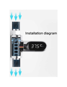 Termómetro de Ducha Digital LED SAILINGFLO Plata 5-85C 2